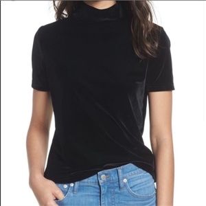 Madewell |  Black Velvet Mockneck Tee